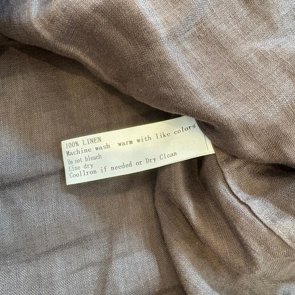 Onslöe 100% Linen Button Down Shirt Brown XL Classic Fit Long Sleeve Preppy - Picture 6 of 16